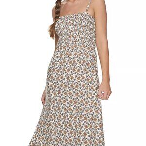 Lily Rose Floral Maxi Dress Cottagecore Boho Smocked Bust Size Large 60”